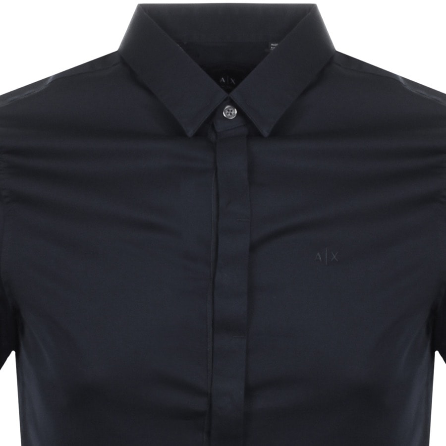 Alternative Image for ProductArmani Exchange Slim Fit Short Sleeved Shirt Navy2